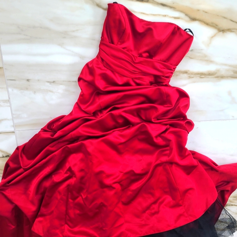 Turning red Drama. Almost new. Worn once. Beautifully cut. Fully lined and tule